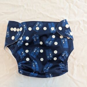 Dr. Who Blue Patterned Kids Pocket Cloth Diaper